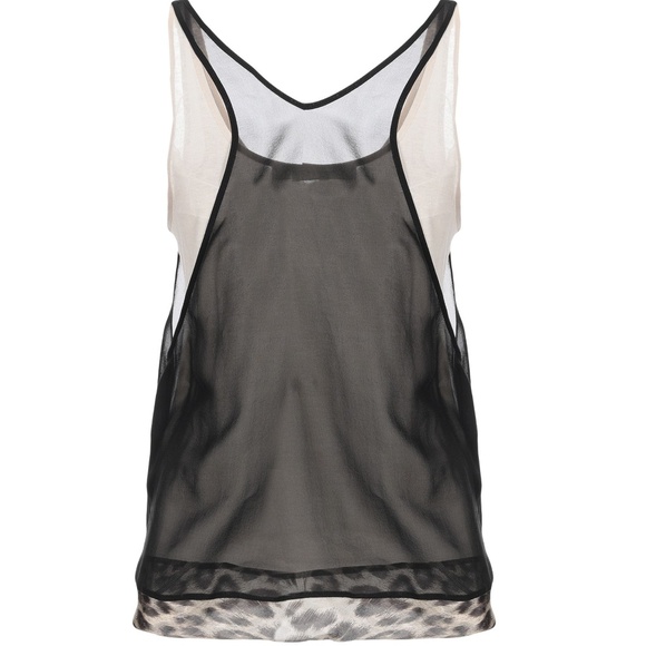 BARBARA BUI Silk top Black Nude Animal Print Layer - Picture 2 of 7